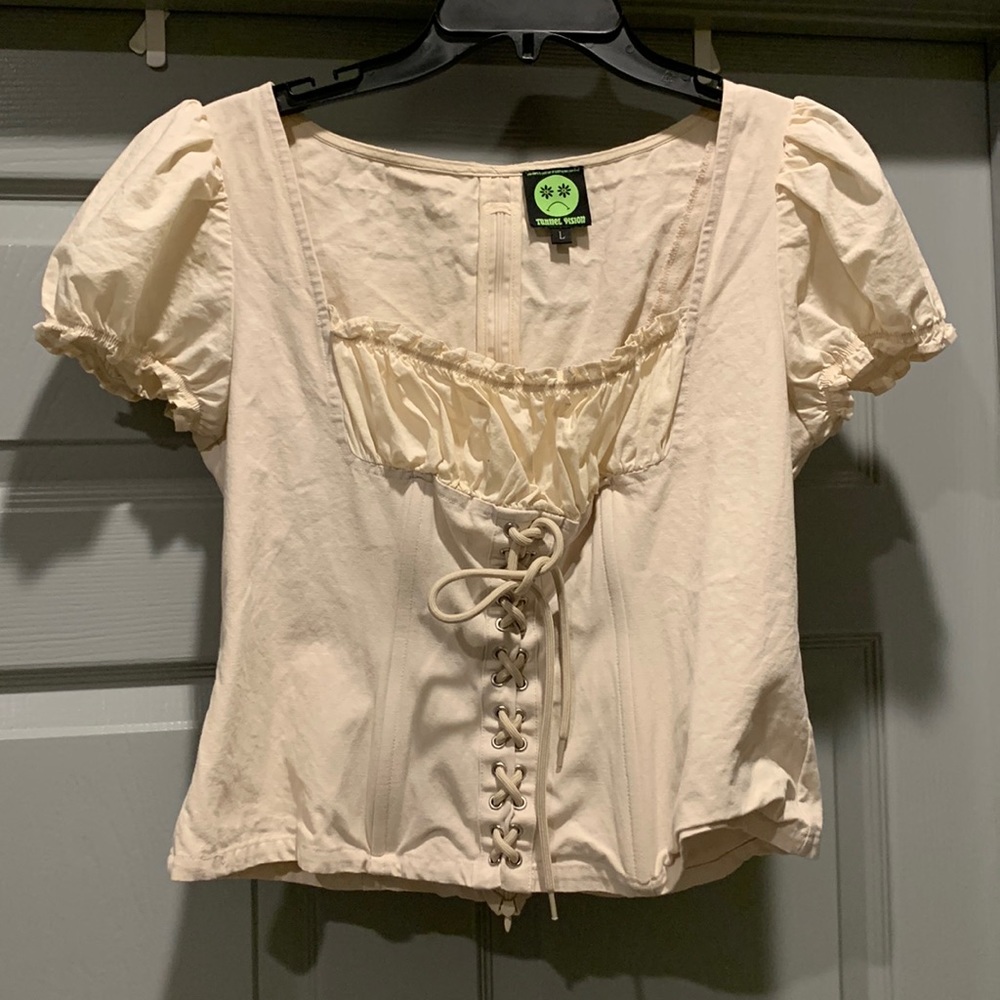 Tunnel Vision Off- White “Alice” Underbust Corset Top . Brand New!